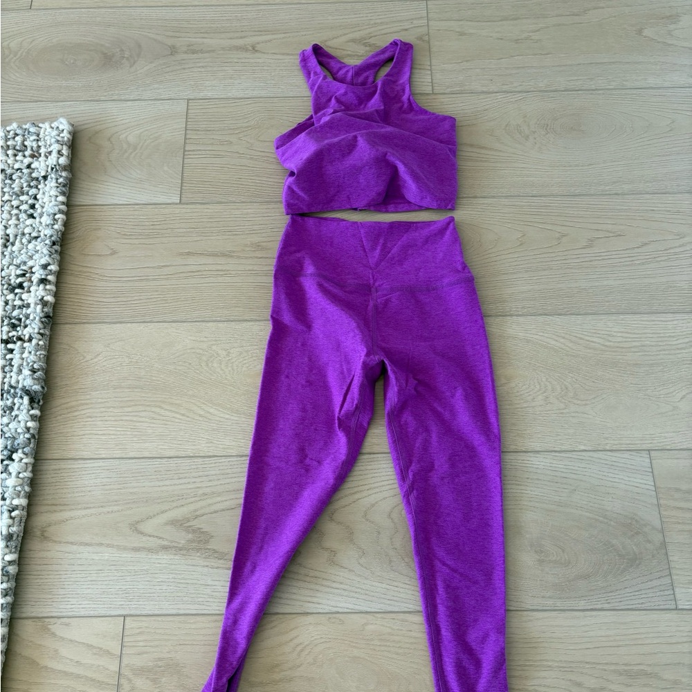 Beyond Yoga Purple Leggings and Top Set